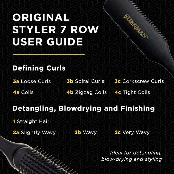 D3 7 Rows Curly Hair Brush Detangling Detangling Detangling Shaping Curls Defining Hair Brush for Men and Women