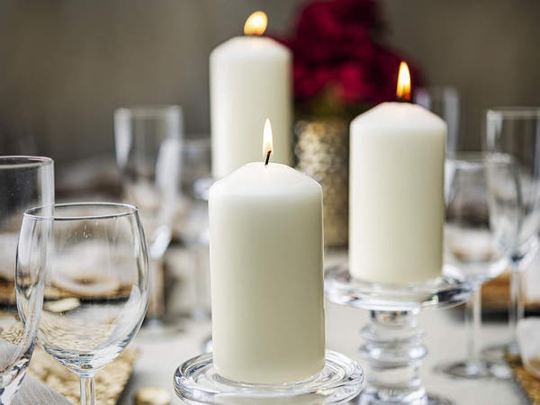Elegant Ivory Pillar Candles Set™