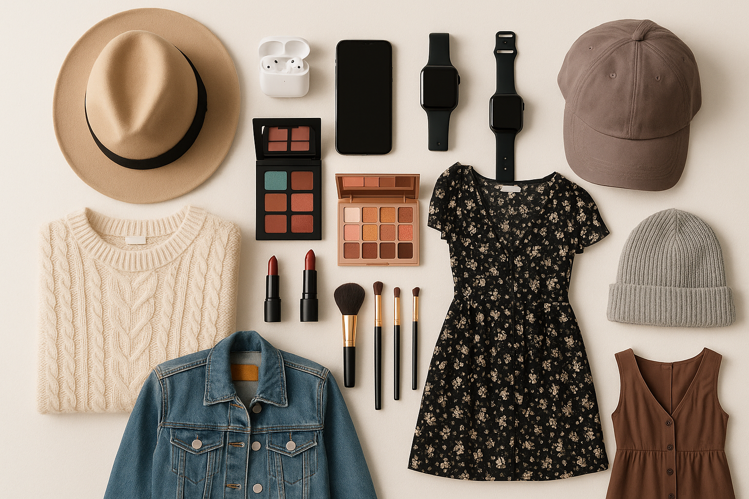 give me gadgets makeup sets and clothing,hats